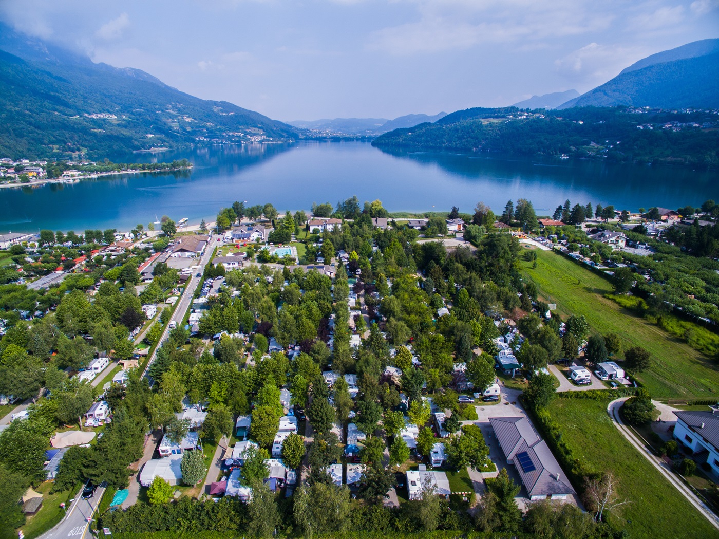 Christian sector Kreunt Camping Al Pescatore aan het Caldonazzomeer in Trentino